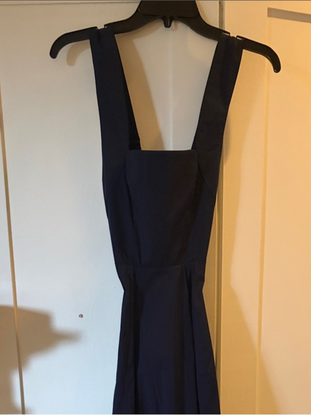 STAUD Navy Square-Neck Maxi Dress with Wide Straps